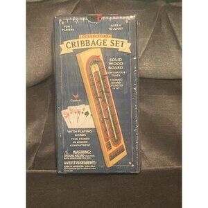 New Cribbage Board Game Set Cardinal Solid Wood Board Ages 6+